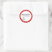 Sticker Rond Cuit avec amour pois rouge (Sac)
