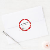 Sticker Rond Cuit avec amour pois rouge (Enveloppe)