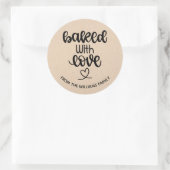 Sticker Rond Cuit Avec Amour Produits Faits Maison Cadeau (Sac)