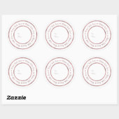 Sticker Rond Cuit Avec Amour Traiter Rose Or Glam Moderne (Feuille)