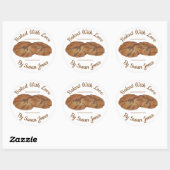 Sticker Rond Cuit avec Love Ginger Snap Biscuit Cookie (Feuille)
