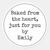 Sticker Rond Cuit du coeur par Nom Noir Blanc (Devant)