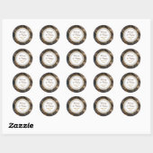 Sticker Rond Cuivre Steampunk Mariage unique (Feuille)