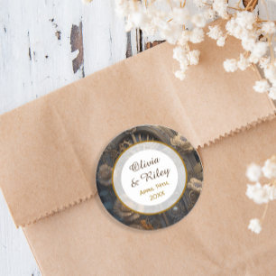 Sticker Rond Cuivre Steampunk Mariage unique