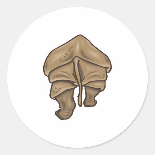 Sticker Rond cul rhinocéros (Devant)