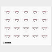 Sticker Rond Culotte de frilly rose (Feuille)