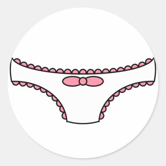 Sticker Rond Culotte de frilly rose (Devant)