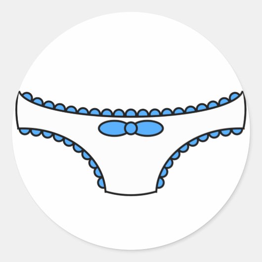 Sticker Rond Culottes froncées bleues (Devant)