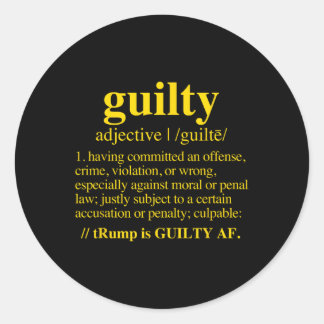 Sticker Rond Culpabilité - Définition de culpabilité (jaune)