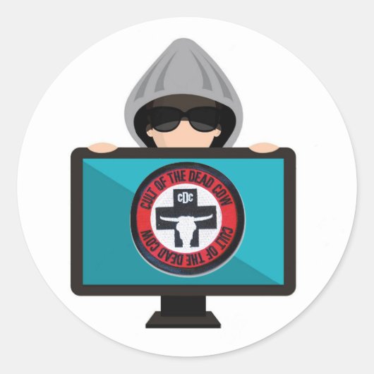 Sticker Rond Culte de la vache morte (Devant)