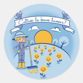 Sticker Rond Cultiver la bonne humeur