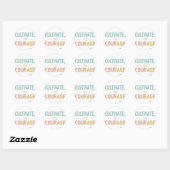 Sticker Rond Cultiver le courage (Feuille)