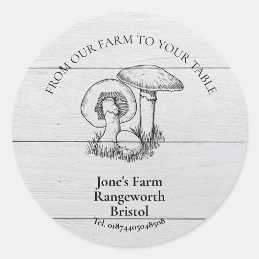 Sticker Rond culture de champignons commercialisation productio (Devant)