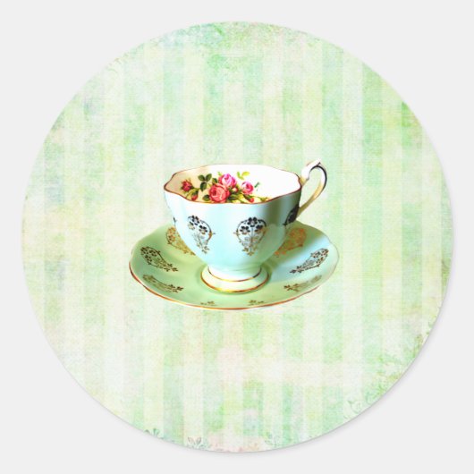 Sticker Rond Cup & Saucer Enveloppe Sceau....sticker (Devant)