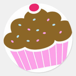 Sticker Rond Cupcake