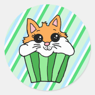 Sticker Rond Cupcake