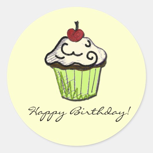 Sticker Rond cupcake (Devant)
