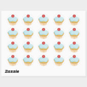 Sticker Rond Cupcake (Feuille)