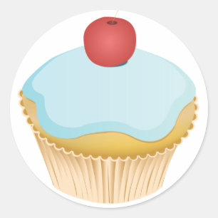 Sticker Rond Cupcake