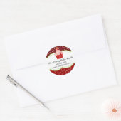Sticker Rond Cupcake à la fraise Boulangerie Cachets (Enveloppe)