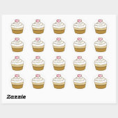 Sticker Rond cupcake à la vanille (Feuille)