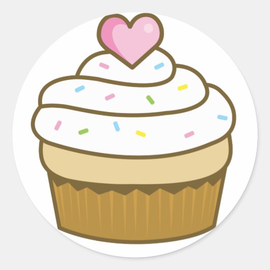 Sticker Rond cupcake à la vanille (Devant)