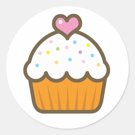Sticker Rond cupcake à la vanille (Devant)