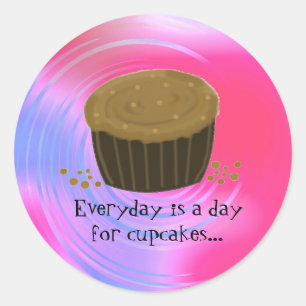 Sticker Rond Cupcake à spirale au chocolat