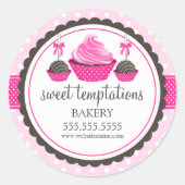 Sticker Rond Cupcake and Cake Pops Boulangerie Cachets (Devant)