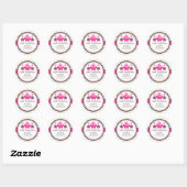 Sticker Rond Cupcake and Cake Pops Festive Boulangerie Boîte Se (Feuille)