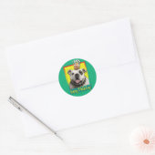 Sticker Rond Cupcake anniversaire - Bulldog - Lumière (Enveloppe)