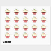 Sticker Rond Cupcake au Moka (Feuille)