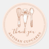 Sticker Rond Cupcake Bakery Baking Utensils Product Labels (Devant)