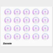 Sticker Rond Cupcake Bakery Chef Chic Purple Blue Parties scint (Feuille)