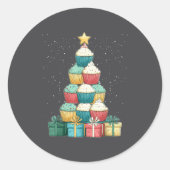 Sticker Rond Cupcake Baking Baker Christmas Tree Xmas  (Devant)