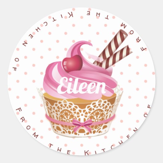 Sticker Rond Cupcake Baking stickers/étiquettes (Devant)