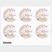 Sticker Rond Cupcake biscuit à la fleur boulangerie fait maison (Feuille)