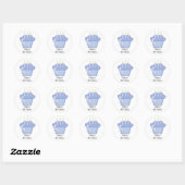 Sticker Rond Cupcake bleu avec bougies d'anniversaire (Feuille)
