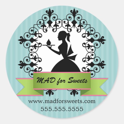 Sticker Rond Cupcake Boulangerie Couvercles (Devant)