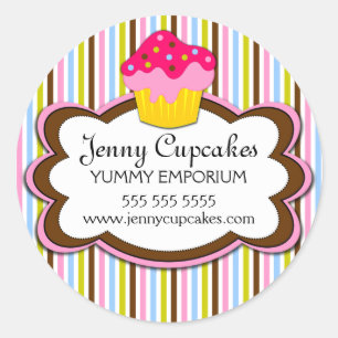 Sticker Rond Cupcake Boulangerie Couvercles
