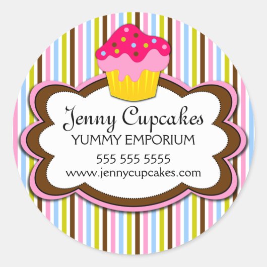 Sticker Rond Cupcake Boulangerie Couvercles (Devant)
