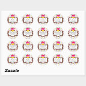 Sticker Rond Cupcake Boulangerie Couvercles (Feuille)