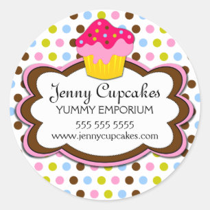 Sticker Rond Cupcake Boulangerie Couvercles