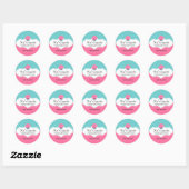Sticker Rond Cupcake Boulangerie Couvercles (Feuille)