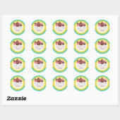 Sticker Rond Cupcake Boulangerie Damask Sceau de Saint-Jacques  (Feuille)