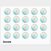 Sticker Rond Cupcake Boulangerie Rose Parties scintillant or go (Feuille)