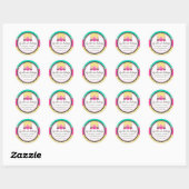 Sticker Rond Cupcake Cake Pops Seashell Boulangerie Boîte Seals (Feuille)