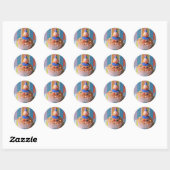 Sticker Rond Cupcake clown rétro (Feuille)
