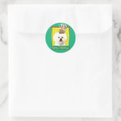 Sticker Rond Cupcake d'anniversaire - Bichon Frise (Sac)