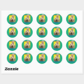 Sticker Rond Cupcake d'anniversaire - GoldenDoodle (Feuille)